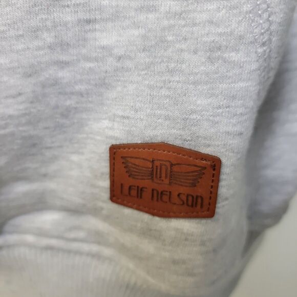 Leif Nelson Mens Grey Long Sleeve Hoodie XL NWT - Picture 3 of 16